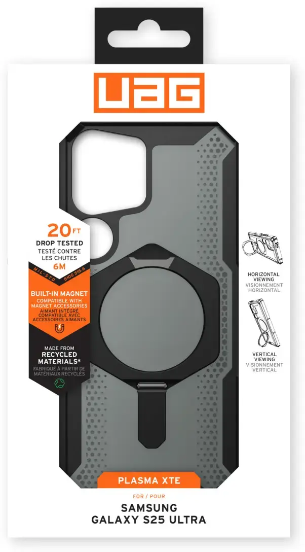 UAG Plasma XTE Samsung Galaxy S25 Ultra Hoesje Qi2 Magnet Zwart Oranje afbeelding 9