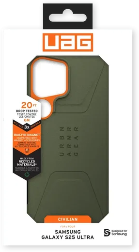 UAG Civilian Samsung Galaxy S25 Ultra Hoesje Qi2 Magnet Back Cover Olive afbeelding 8