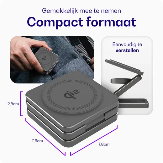 Buddi Power 3-in-1 Qi2 Draadloze MagSafe Oplader Smartphone/Apple Watch/AirPods afbeelding 4