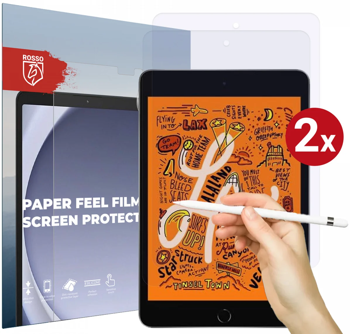Rosso Apple iPad Mini 5 / 4 Screen Protector Paper Feel Folie Duo Pack afbeelding 1