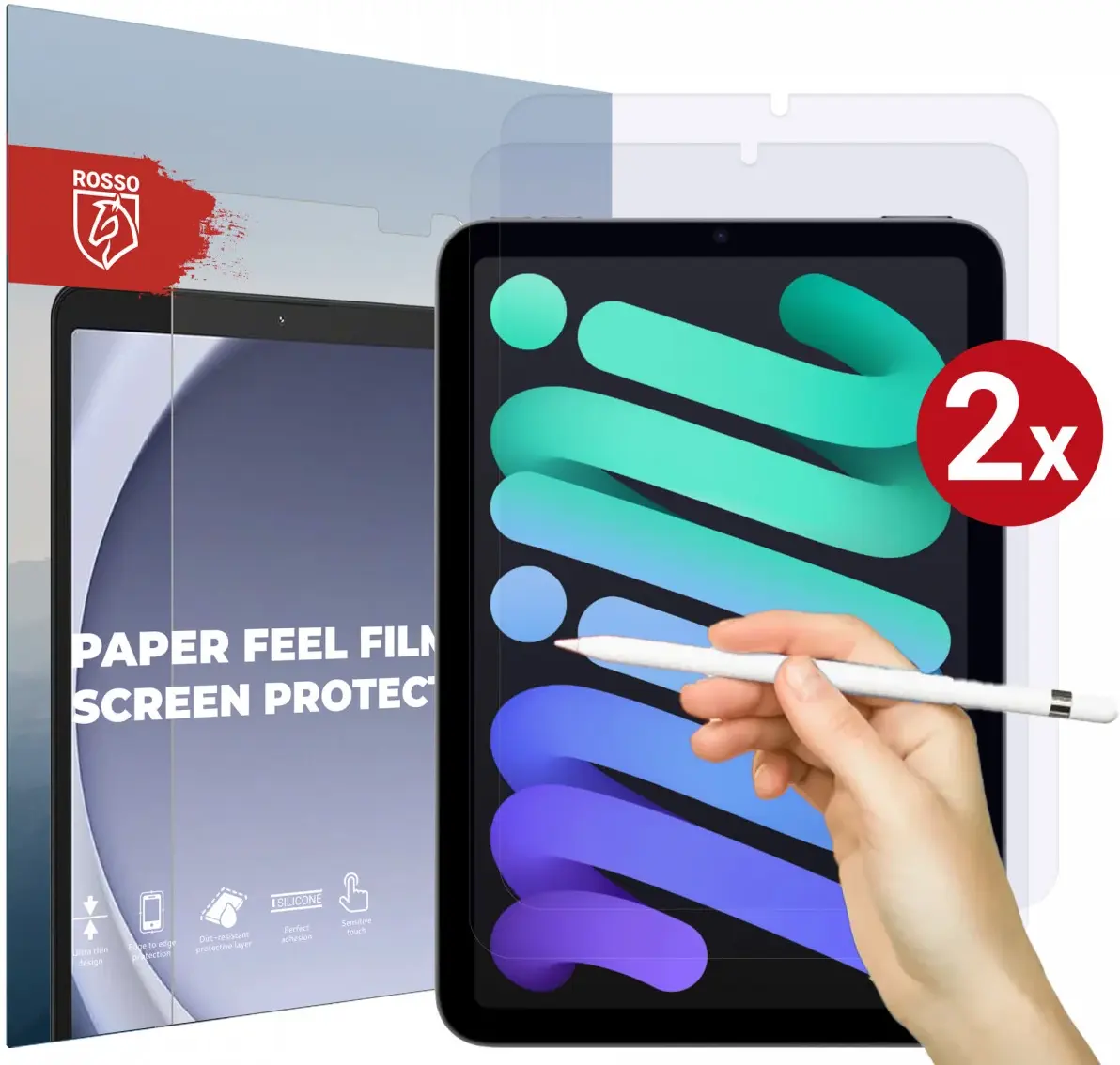 Rosso Apple iPad Mini 7 / 6 Screen Protector Paper Feel Folie Duo Pack afbeelding 1