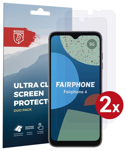 Rosso FairPhone 4 Screen Protector Case Friendly Folie Duo Pack afbeelding 1