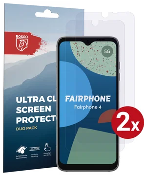 Rosso FairPhone 4 Screen Protector Case Friendly Folie Duo Pack