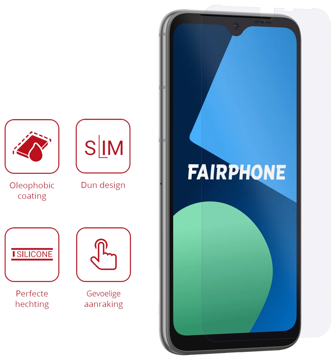 Rosso FairPhone 4 Screen Protector Case Friendly Folie Duo Pack afbeelding 2