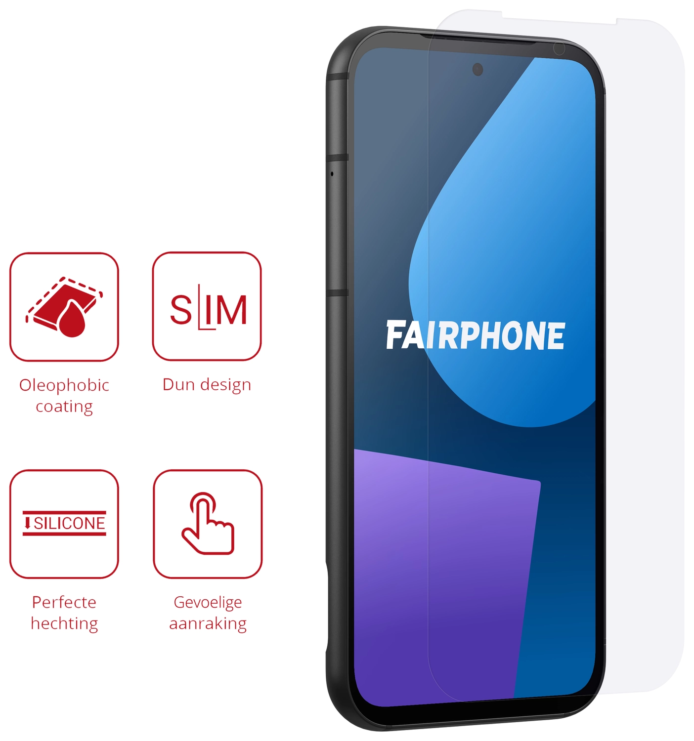 Rosso FairPhone 5 Screen Protector Case Friendly Folie Duo Pack afbeelding 2