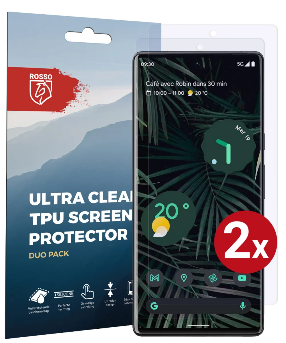 Rosso Google Pixel 6 Pro Screen Protector Case Friendly Folie Duo Pack afbeelding 1