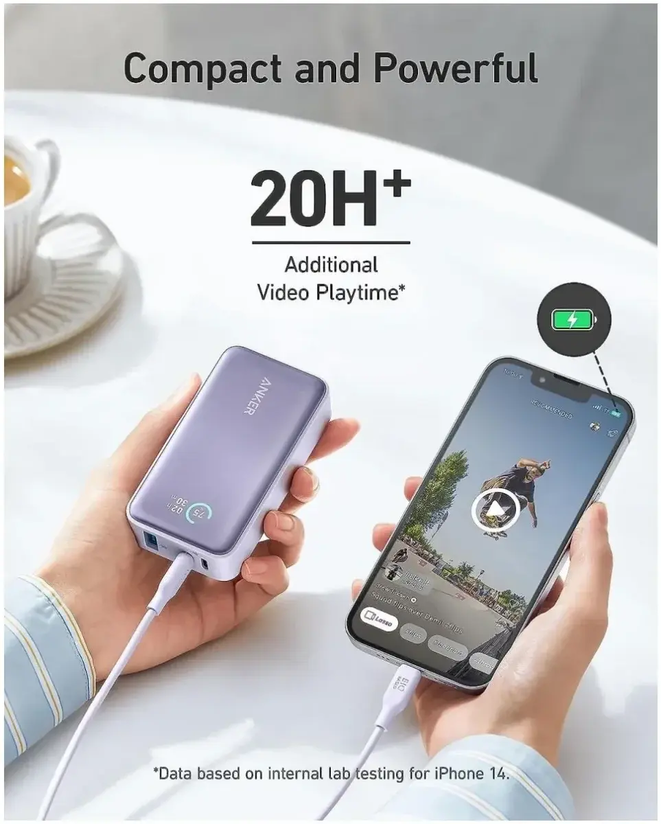 Anker 533 PowerCore (30W) Powerbank Power Delivery 10.000 mAh Zwart afbeelding 4