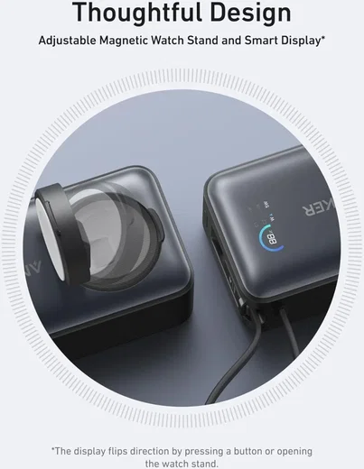 Anker MagGo 35W 10.000 mAh Powerbank Telefoon en Apple Watch Oplader Zwart afbeelding 6
