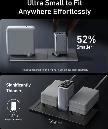 Anker Prime (100W) GaN Snellader USB-C/USB-A Fast Charge Adapter Zwart afbeelding 6