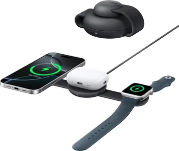 Anker MagGo (15W) 3-in-1 Draadloze MagSafe / Qi2 Oplader Zwart