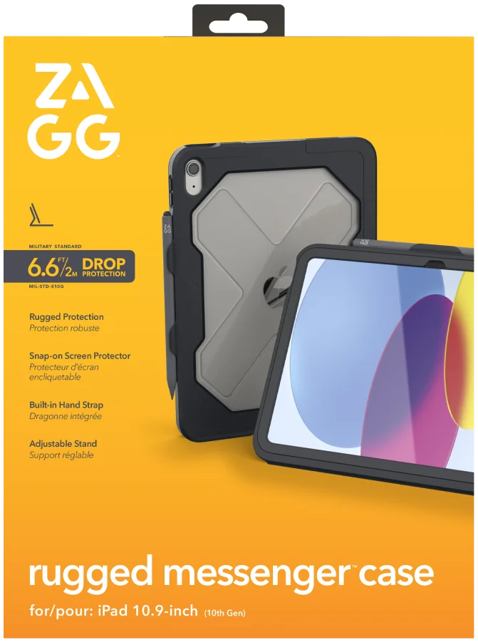 ZAGG Rugged Messenger Case Apple iPad 10.9 Inch (2022) 10e Generatie Charcoal afbeelding 6