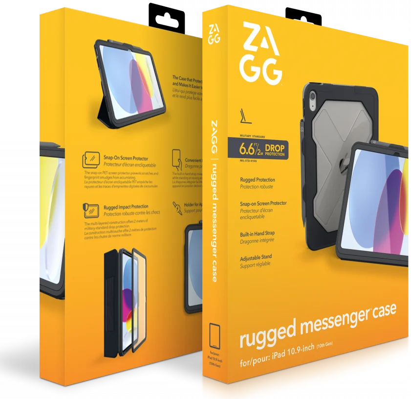 ZAGG Rugged Messenger Case Apple iPad 10.9 Inch (2022) 10e Generatie Charcoal afbeelding 7