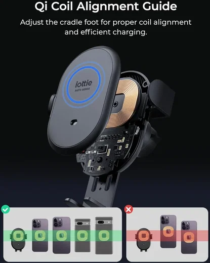 iOttie Auto Sense 2 Qi2 Telefoonhouder Auto Ventilatierooster met Opladen 15W afbeelding 4