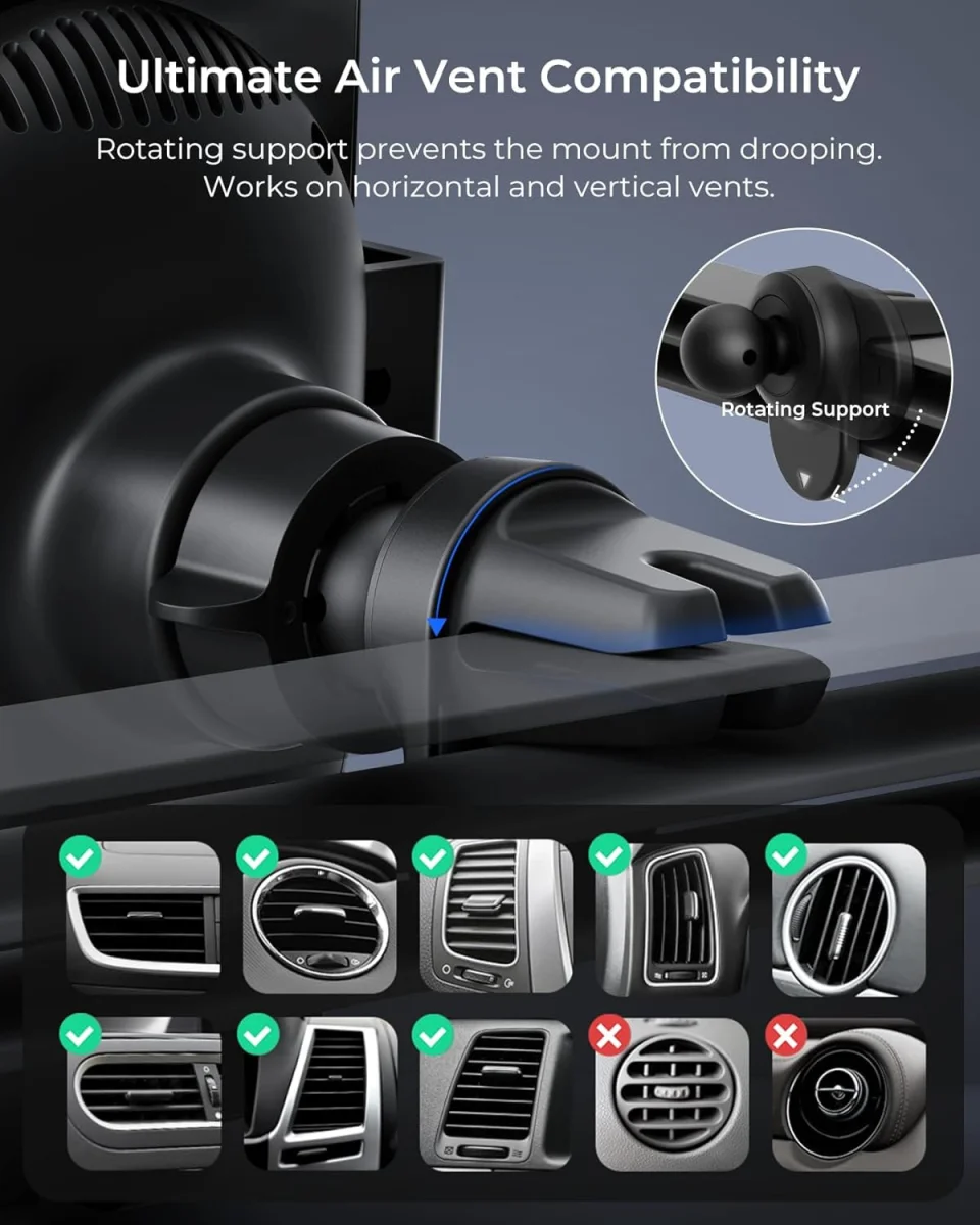 iOttie Auto Sense 2 Qi2 Telefoonhouder Auto Ventilatierooster met Opladen 15W afbeelding 6