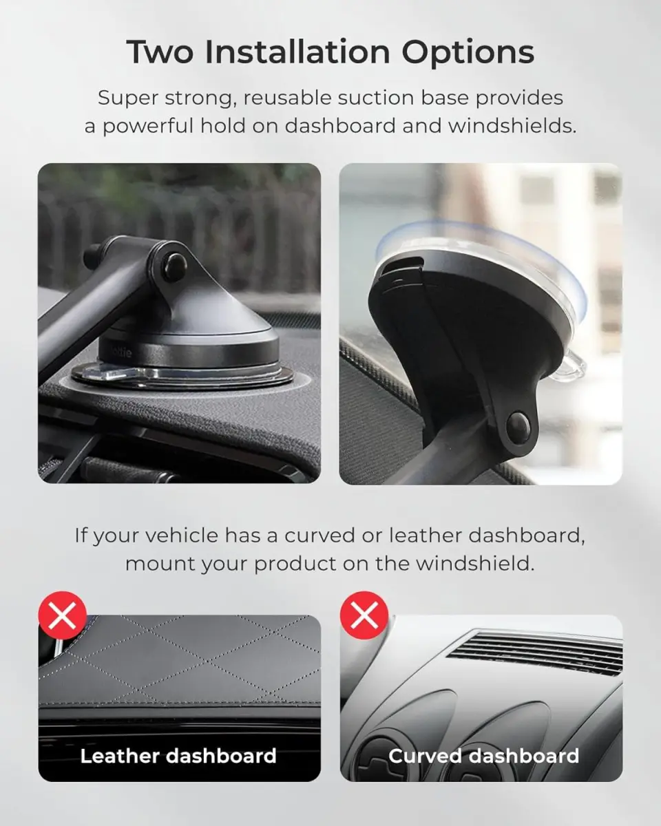 iOttie iTap 3 Qi2 / MagSafe Telefoonhouder Auto Dashboard/Raam Zwart afbeelding 6