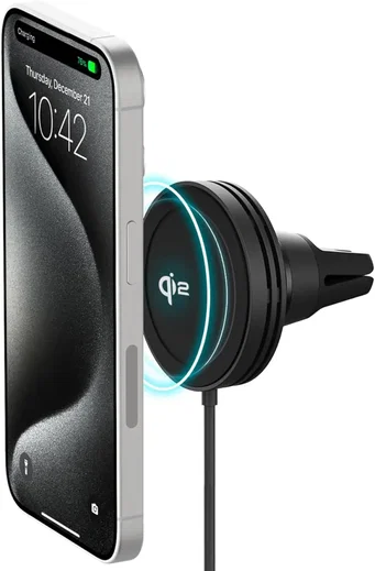 iOttie Velox Qi2/MagSafe 15W Telefoonhouder Ventilatierooster met Autolader 20W afbeelding 1
