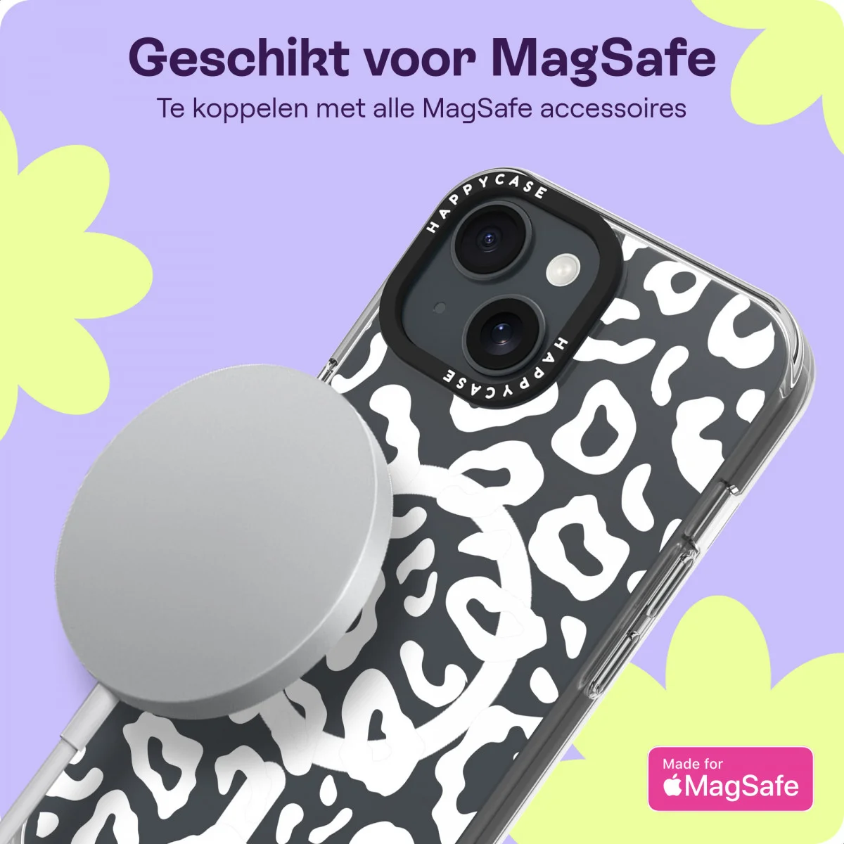HappyCase Joy Apple iPhone 17e/16e/14/13 Hoesje MagSafe Back Cover Wild Leopard afbeelding 5