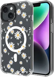 HappyCase Joy Apple iPhone 14 / 13 Hoesje MagSafe Back Cover Daisy Hearts afbeelding