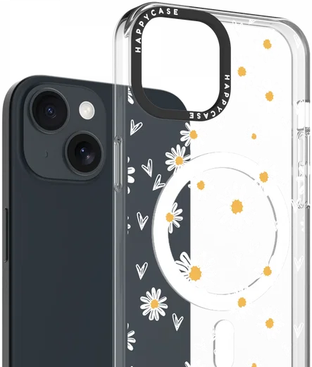 HappyCase Joy Apple iPhone 14 / 13 Hoesje MagSafe Back Cover Daisy Hearts afbeelding 2