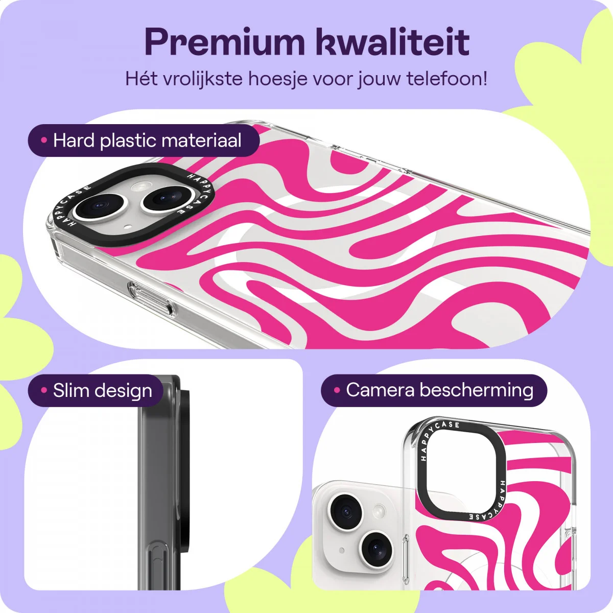 HappyCase Joy Apple iPhone 17e/16e/14/13 Hoesje MagSafe Back Cover Wavy Swirl afbeelding 3