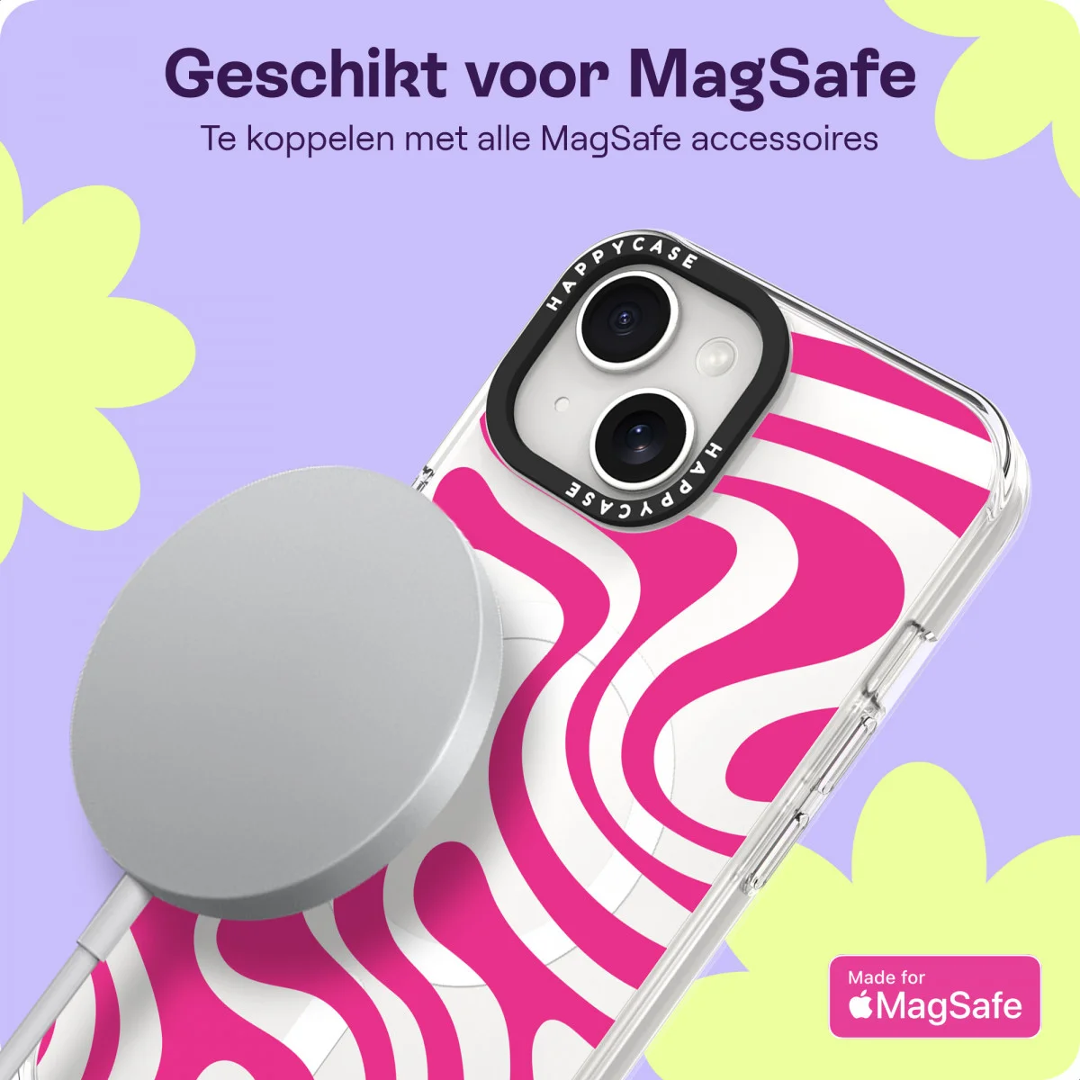 HappyCase Joy Apple iPhone 17e/16e/14/13 Hoesje MagSafe Back Cover Wavy Swirl afbeelding 5