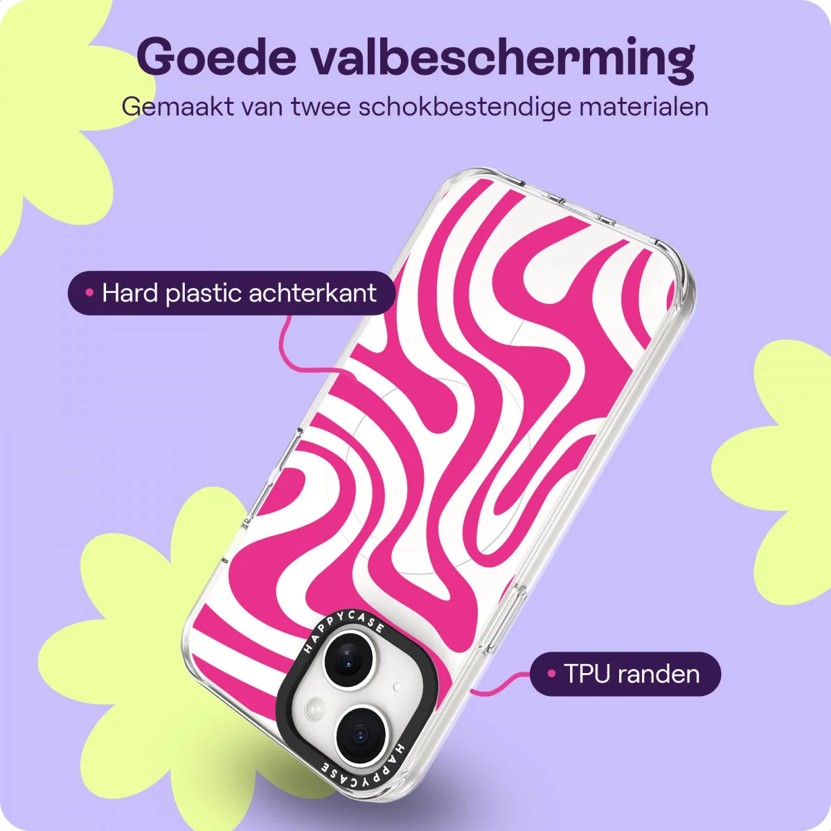 HappyCase Joy Apple iPhone 17e/16e/14/13 Hoesje MagSafe Back Cover Wavy Swirl afbeelding 6