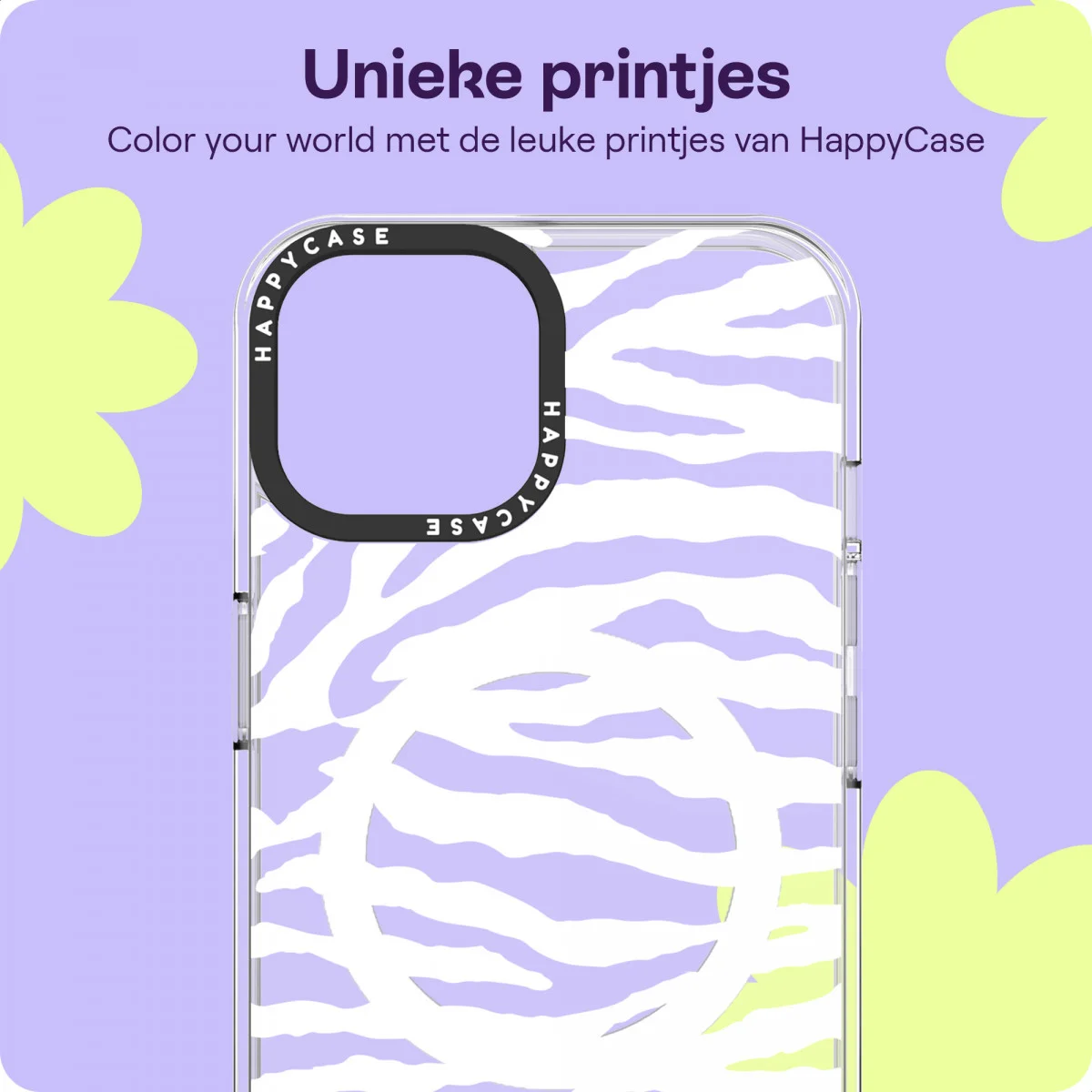 HappyCase Joy Apple iPhone 17e/16e/14/13 Hoesje MagSafe Back Cover Silver Zebra afbeelding 4