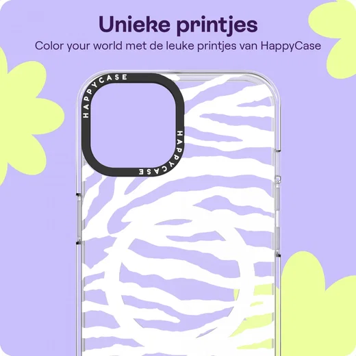 HappyCase Joy Apple iPhone 17e/16e/14/13 Hoesje MagSafe Back Cover Silver Zebra afbeelding 4