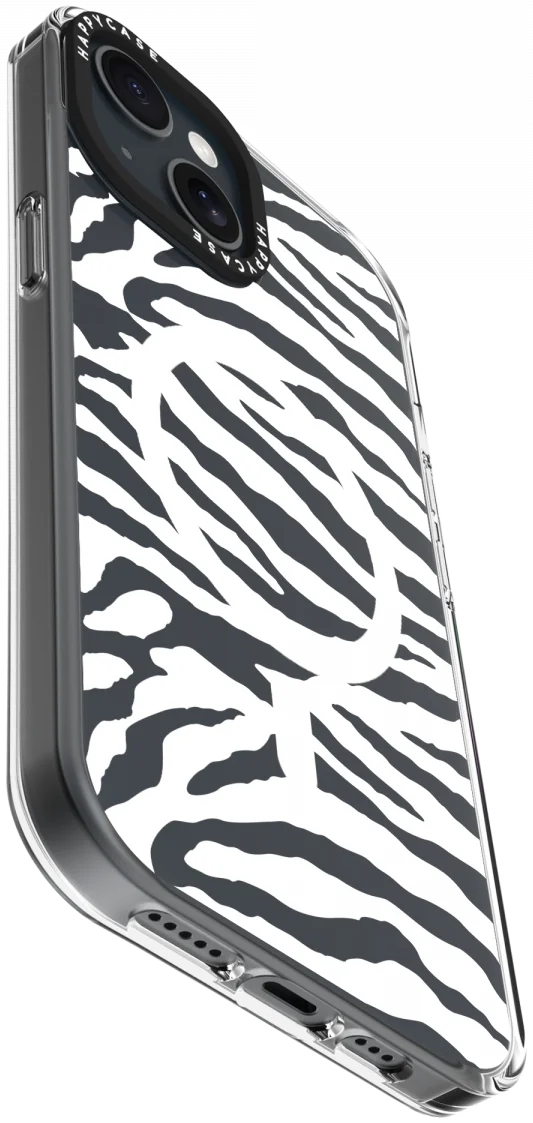 HappyCase Joy Apple iPhone 17e/16e/14/13 Hoesje MagSafe Back Cover Silver Zebra afbeelding 12
