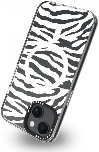 HappyCase Joy Apple iPhone 17e/16e/14/13 Hoesje MagSafe Back Cover Silver Zebra afbeelding 13