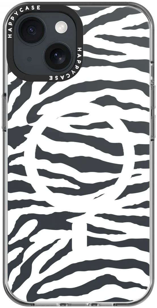 HappyCase Joy Apple iPhone 17e/16e/14/13 Hoesje MagSafe Back Cover Silver Zebra afbeelding 14