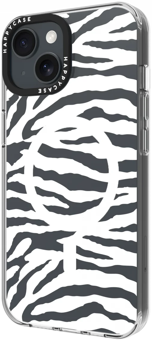 HappyCase Joy Apple iPhone 17e/16e/14/13 Hoesje MagSafe Back Cover Silver Zebra afbeelding 16
