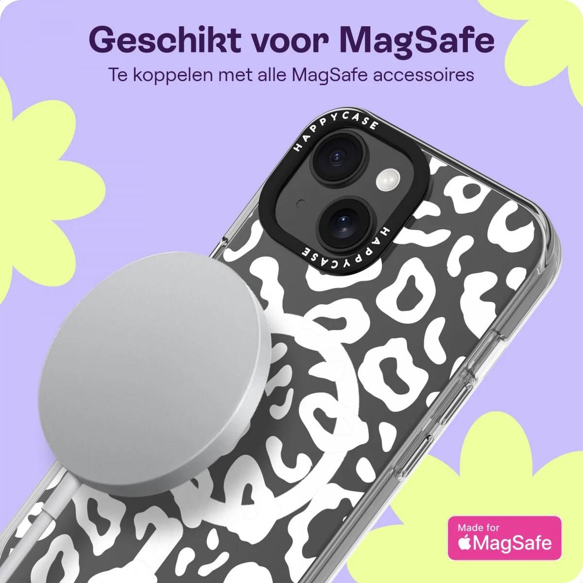HappyCase Joy Apple iPhone 15 Hoesje MagSafe Back Cover Wild Leopard afbeelding 5