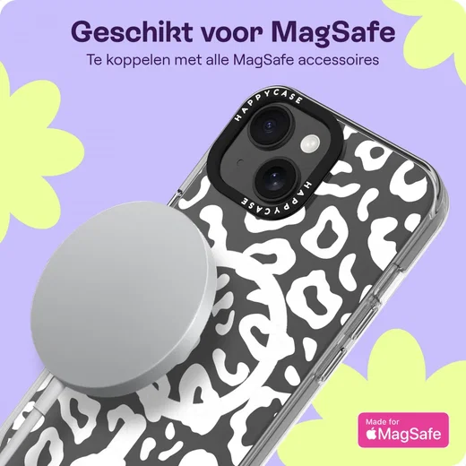 HappyCase Joy Apple iPhone 15 Hoesje MagSafe Back Cover Wild Leopard afbeelding 5