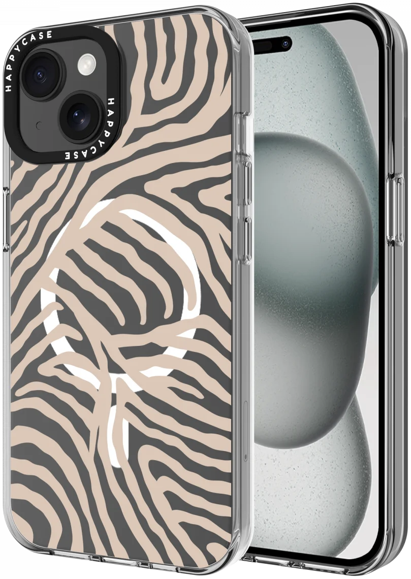 HappyCase Joy Apple iPhone 15 Hoesje MagSafe Back Cover Safari Tiger afbeelding 1