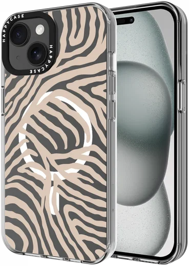HappyCase Joy Apple iPhone 15 Hoesje MagSafe Back Cover Safari Tiger afbeelding 1