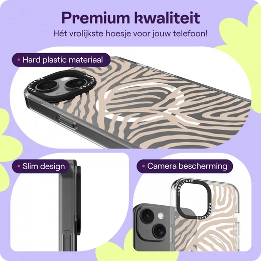 HappyCase Joy Apple iPhone 15 Hoesje MagSafe Back Cover Safari Tiger afbeelding 3