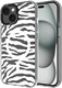 HappyCase Joy Apple iPhone 15 Hoesje MagSafe Back Cover Silver Zebra