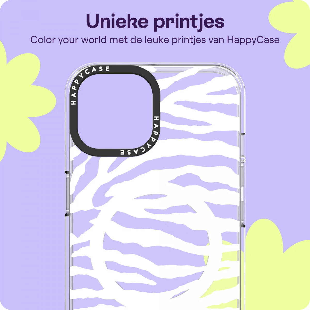 HappyCase Joy Apple iPhone 15 Hoesje MagSafe Back Cover Silver Zebra afbeelding 3