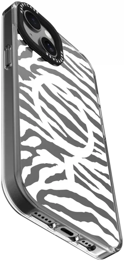 HappyCase Joy Apple iPhone 15 Hoesje MagSafe Back Cover Silver Zebra afbeelding 12