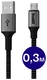 Buddi Flex USB-A naar Micro-USB Kabel 12W Fast Charge 30CM Zwart