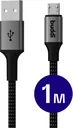 Buddi Flex USB-A naar Micro-USB Kabel 12W Fast Charge 1M Zwart