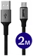 Buddi Flex USB-A naar Micro-USB Kabel 12W Fast Charge 2M Zwart afbeelding 1
