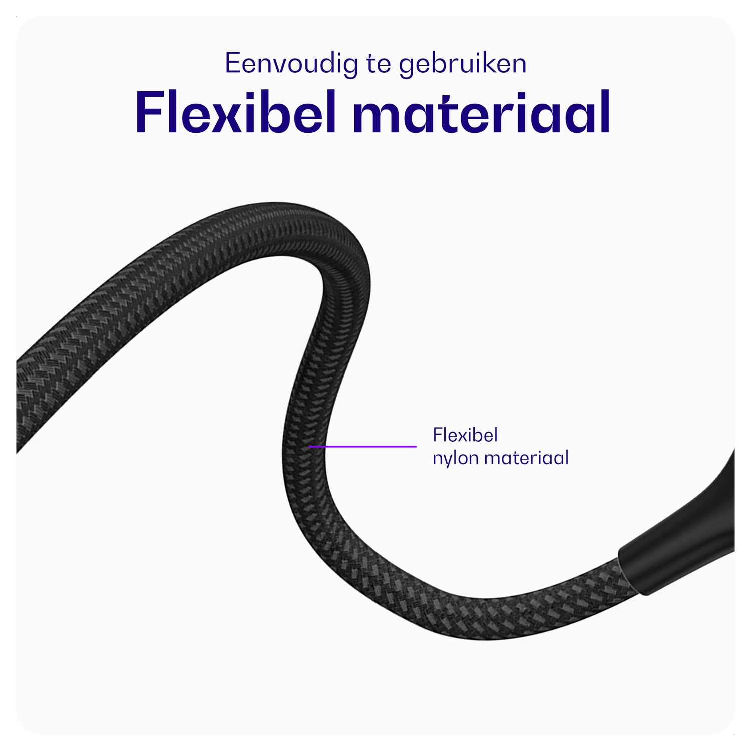 Buddi Flex USB-A naar Micro-USB Kabel 12W Fast Charge 2M Zwart afbeelding 7
