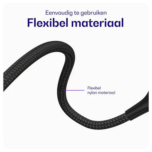 Buddi Flex USB-A naar Micro-USB Kabel 12W Fast Charge 2M Zwart afbeelding 7
