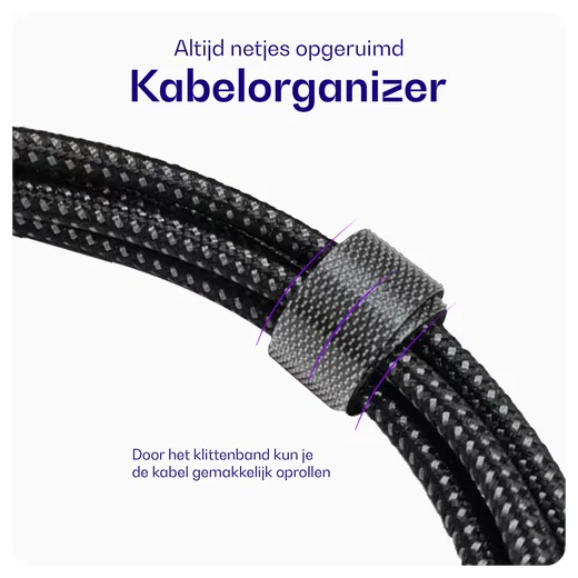 Buddi Flex USB-A naar Micro-USB Kabel 12W Fast Charge 2M Zwart afbeelding 8