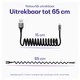 Buddi Flex USB-A naar Lightning Krulsnoer Kabel 12W Fast Charge 1M Zwart afbeelding 3
