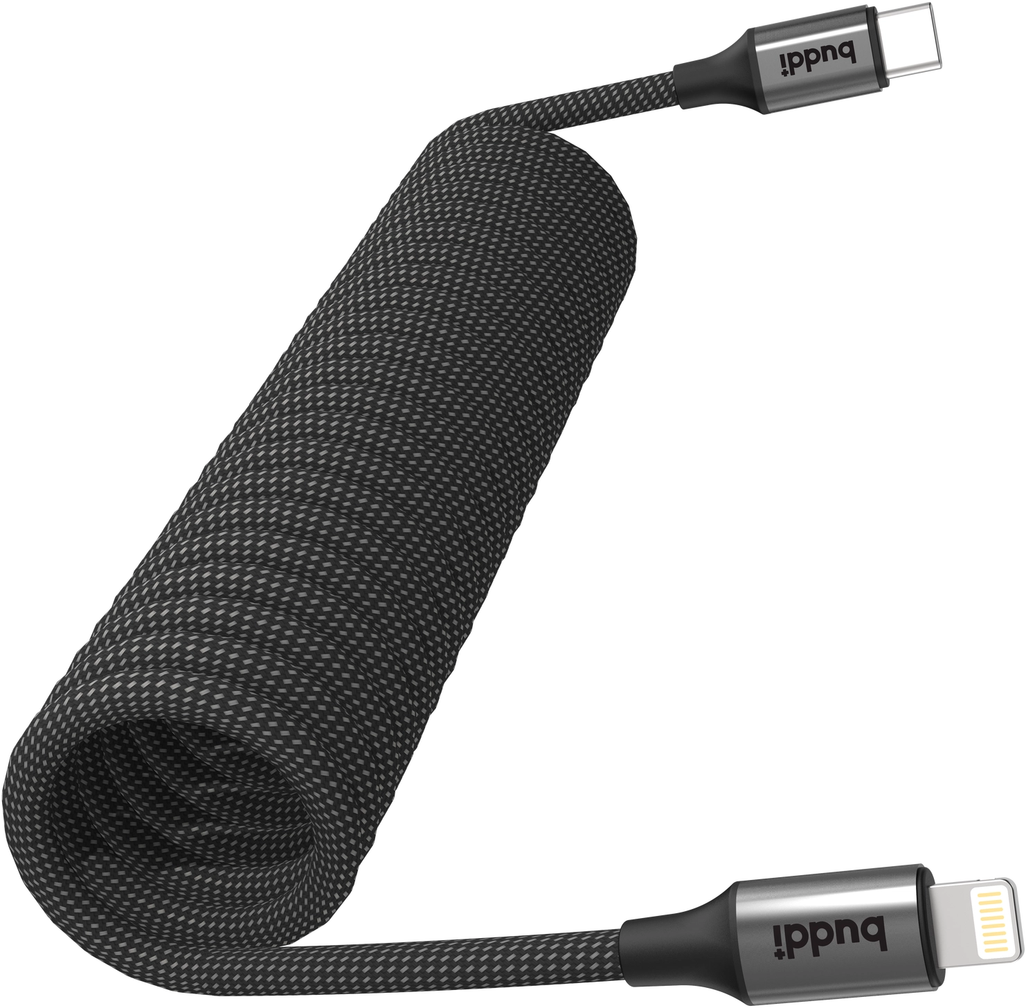 Buddi Flex USB-C naar Lightning Krulsnoer Kabel 12W Fast Charge 1M Zwart afbeelding 14