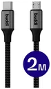Buddi Flex USB-C naar Micro-USB Kabel 12W Fast Charge 2M Zwart
