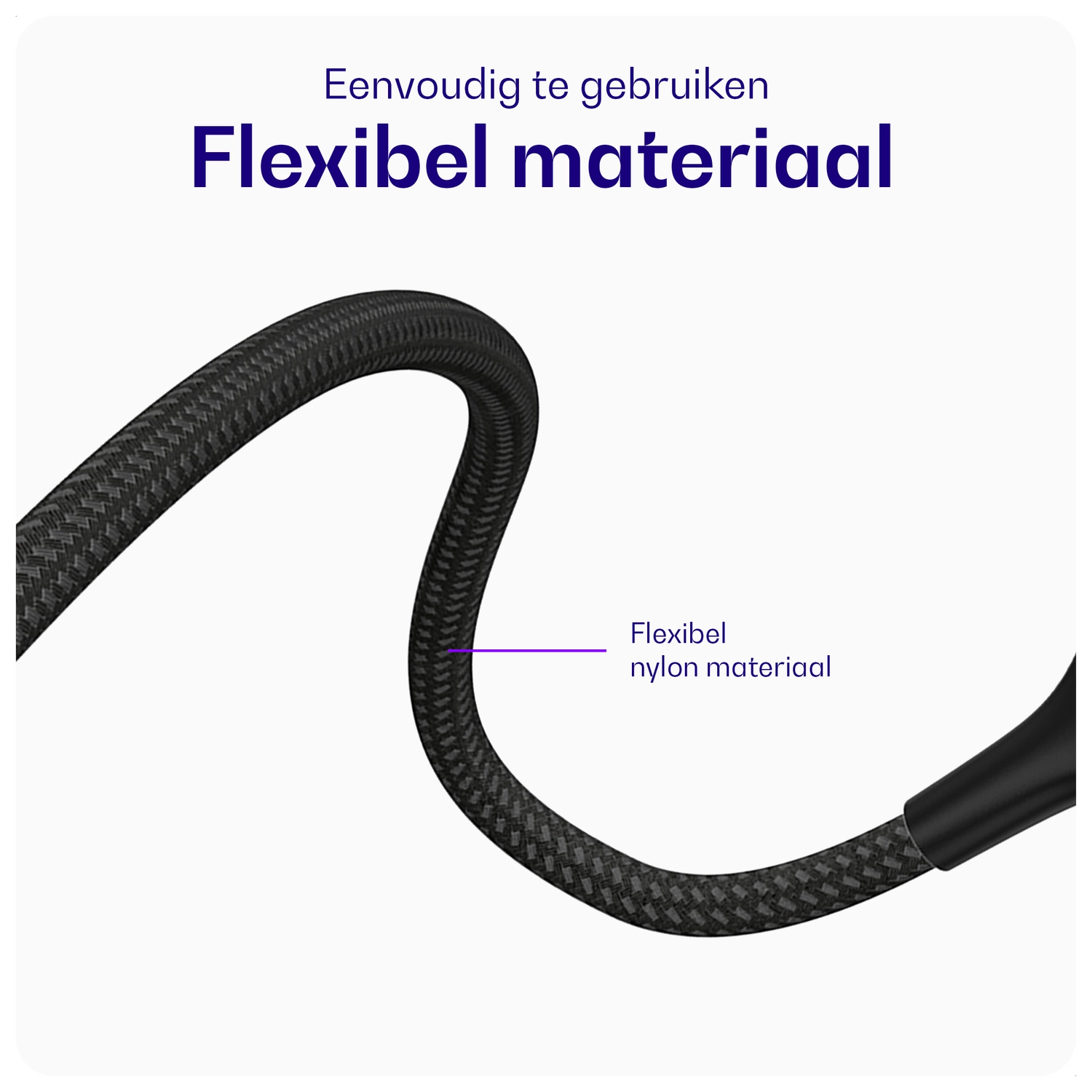 Buddi Flex USB-C naar Micro-USB Kabel 12W Fast Charge 2M Zwart afbeelding 7